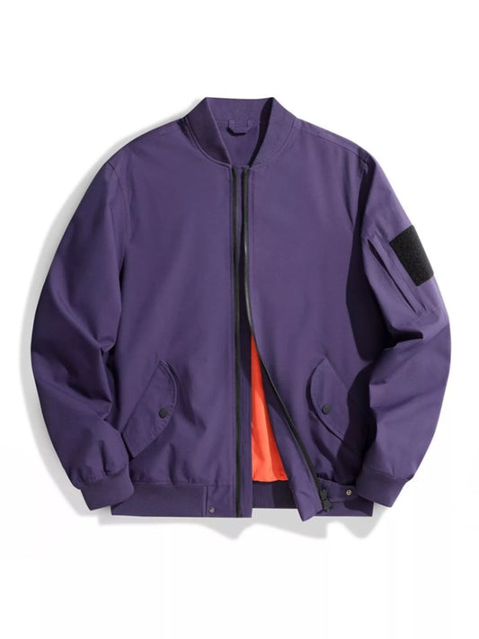 Men's Plus Size Zip Up Long Sleeve Jacket