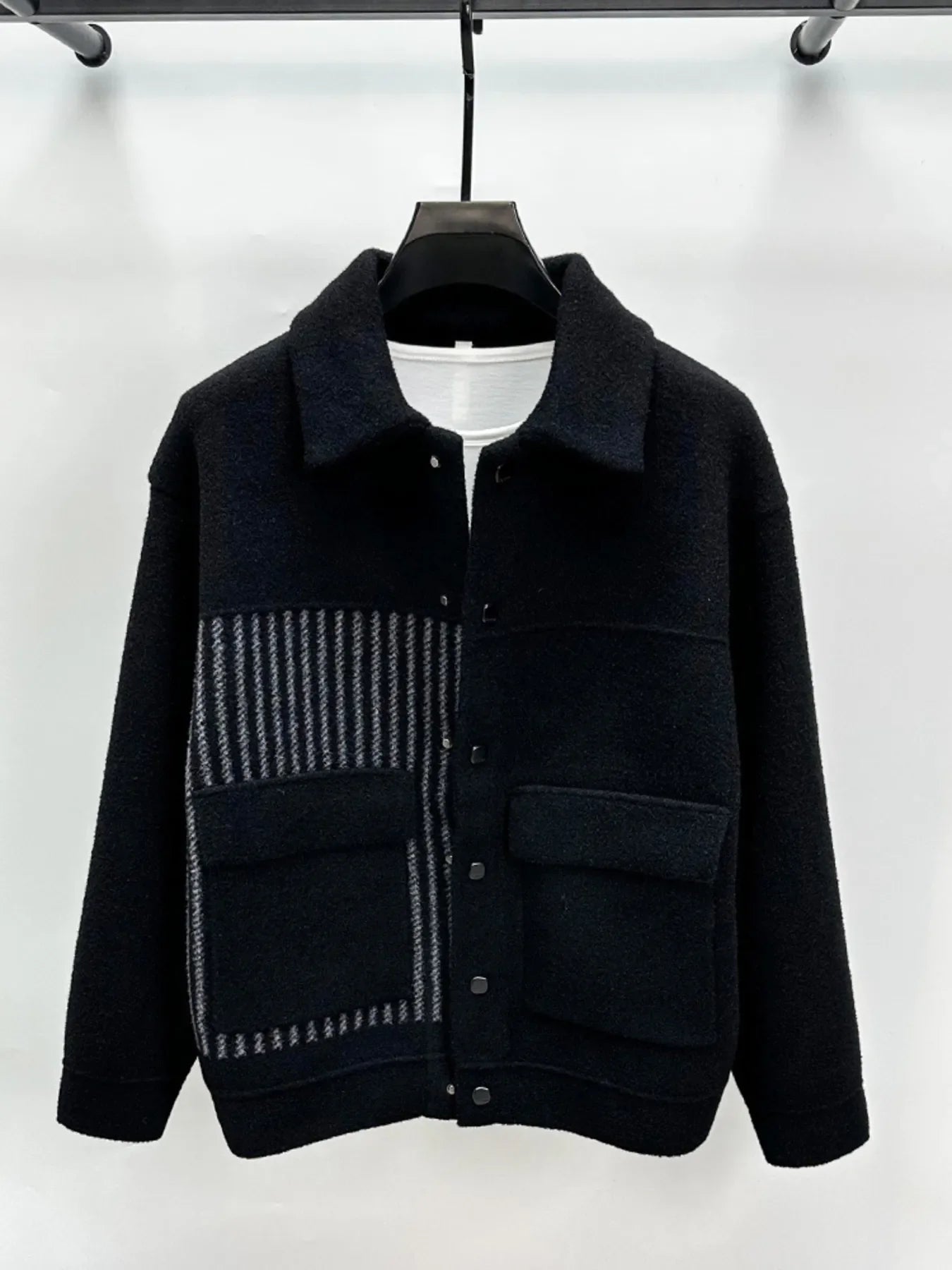 Men's Plus Size Button Up Long Sleeve Jacket
