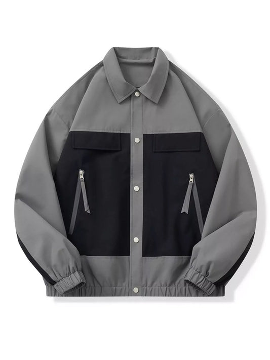 Men's Full Size Snap Down Long Sleeve Jacket Plus Size