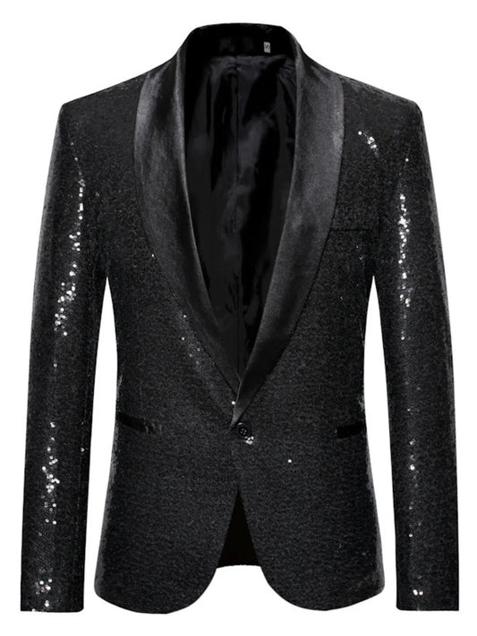 Men's Sequin Long Sleeve Blazer
