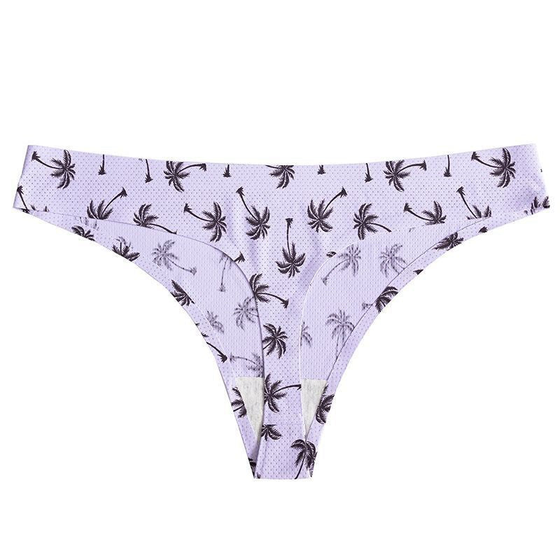 Printed Breathable One Piece Low Waist Thong Women