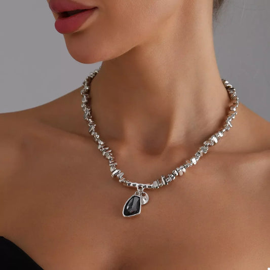 Silver-Plated Minimalist Pendant Necklace
