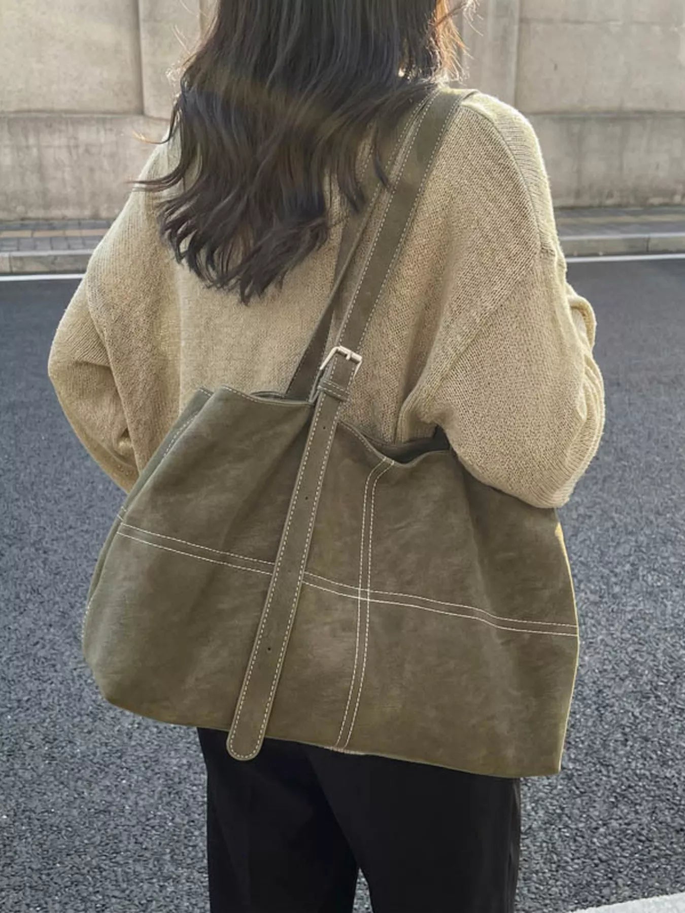Large PU Leather Tote Bag
