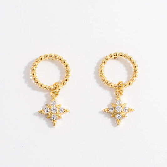 925 Sterling Silver Zircon Dangle Earrings