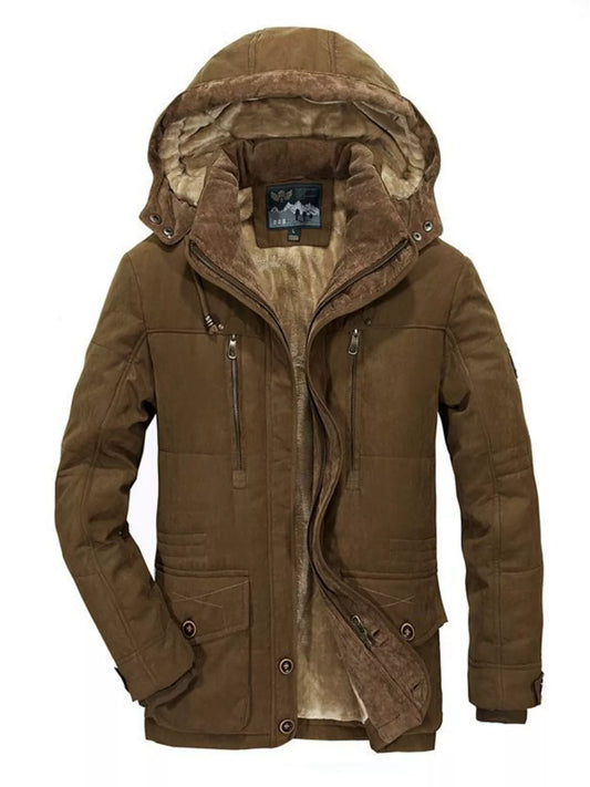 Men's Plus Size Winter Warm Hooded Parka Coat
