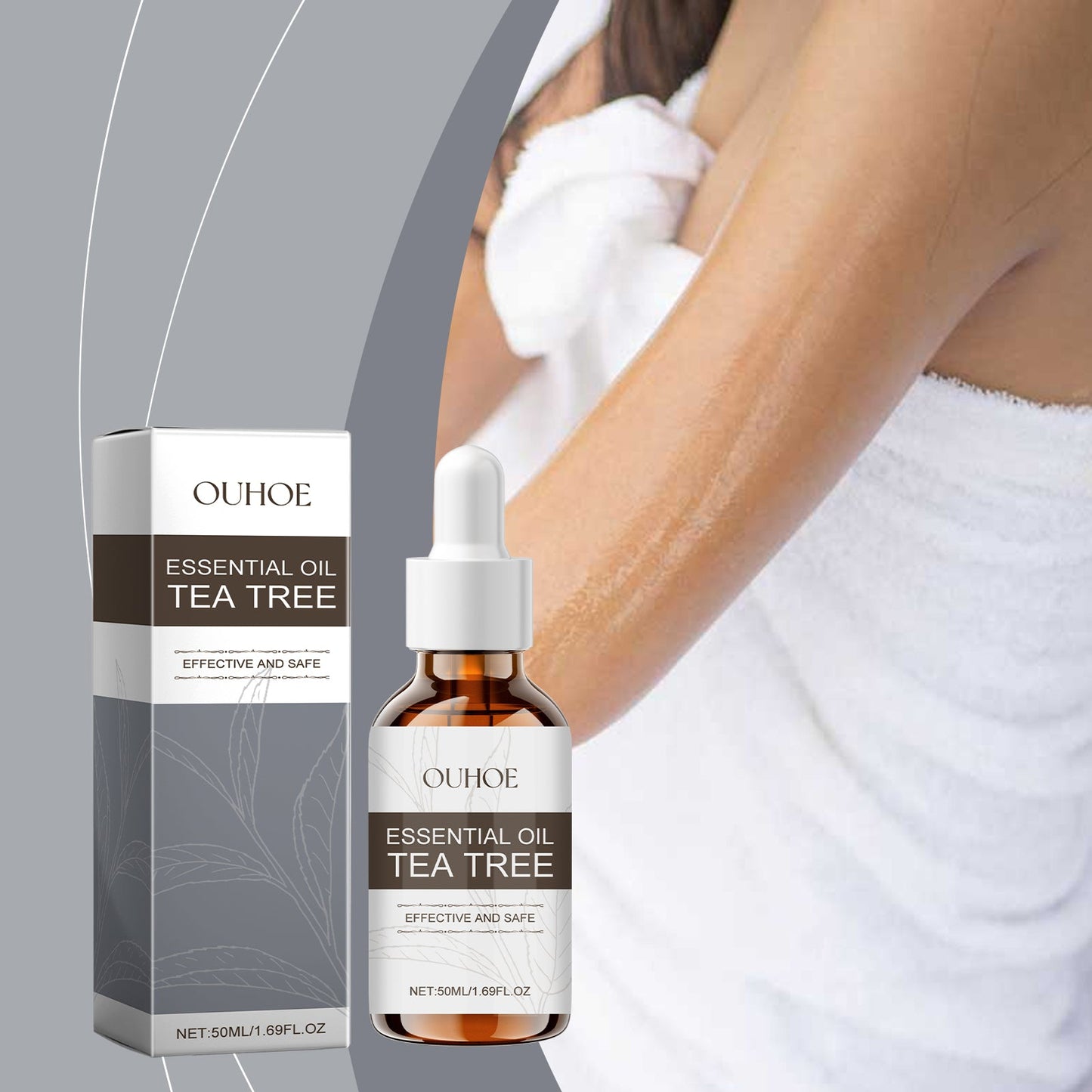 OUHOE Tea Tree Essential Oil, Body Care Plant Essential Oil Massage Oil Skin Care Moisturizing Moisturizing Soft Moist Shine