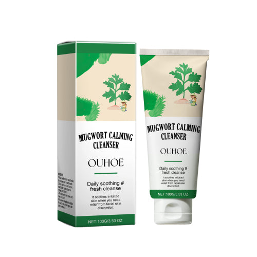 OUHOE Mugwort Calming Cleanser, Hydrating And Moisturizing Deep Clear Pores Balance Oil Moisturizing Cleanser