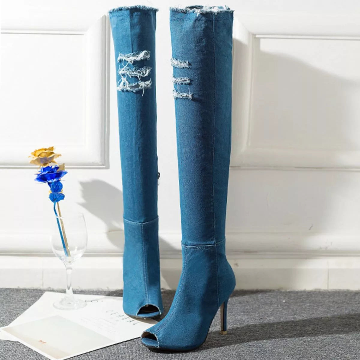 Peep Toe Stiletto Boots