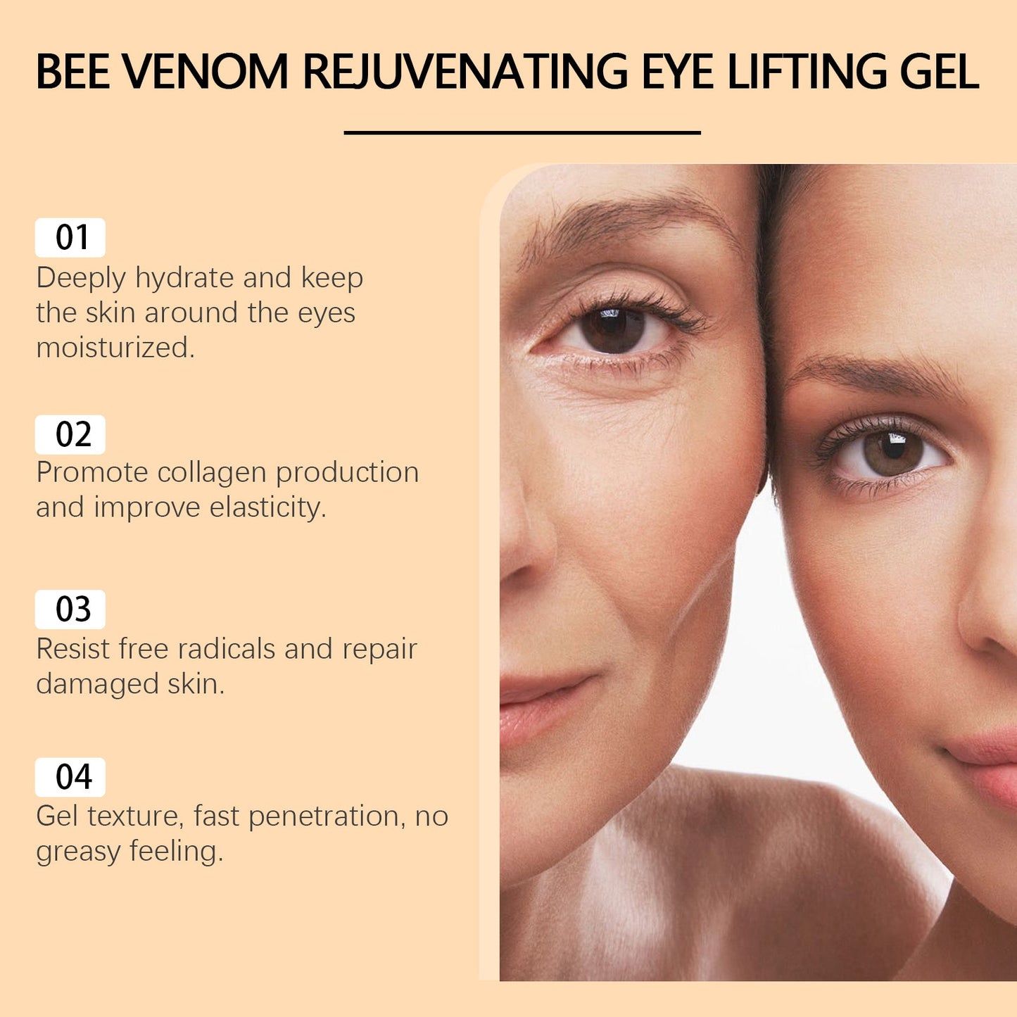 Ximonth Bee-Venom Eye Firming Gel Improves Eye Bag Moisturizing And Anti-Wrinkle Skin Care Moisturizing Gel