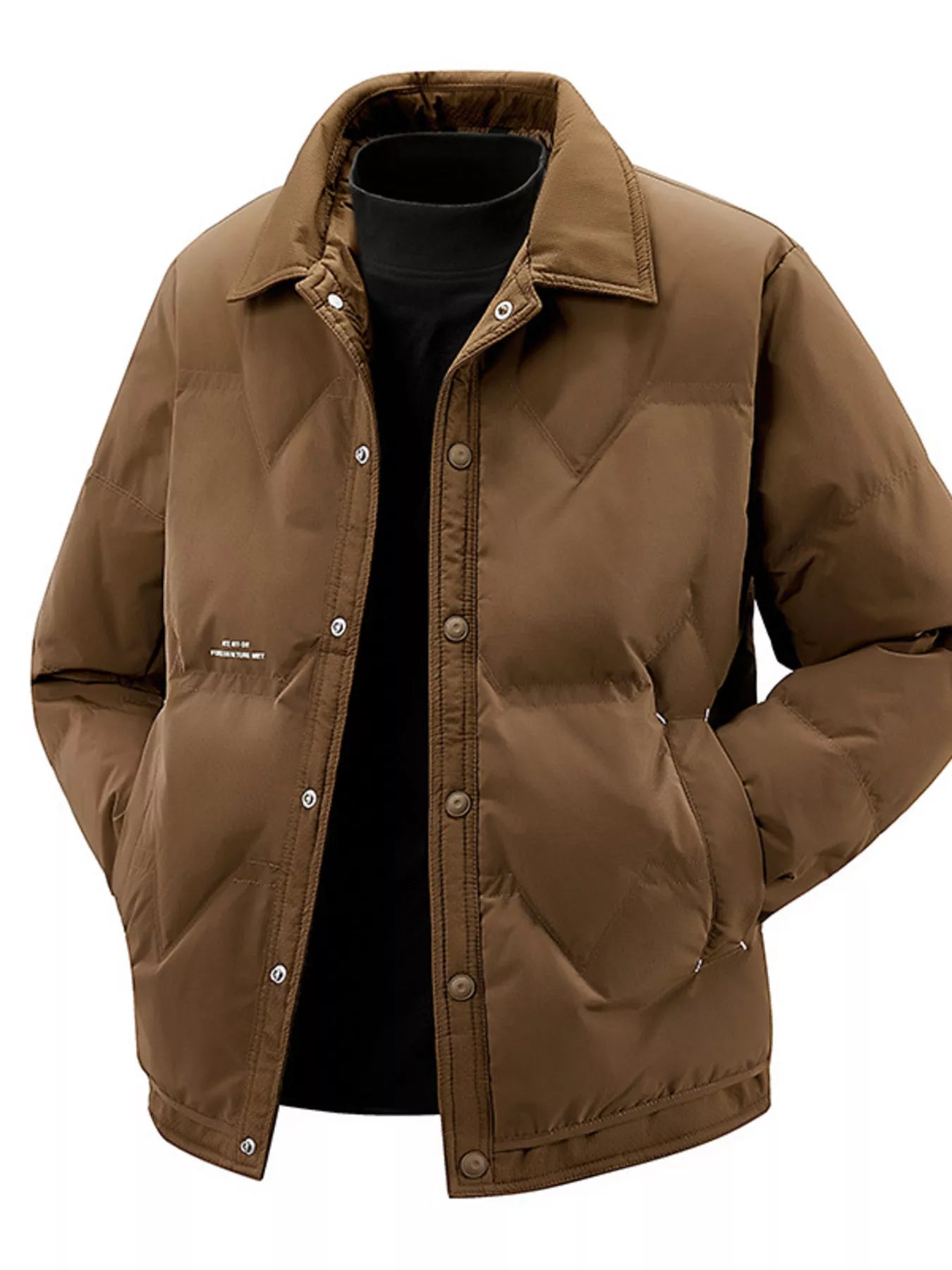 Men's Plus Size Snap-Down Padded Winter Coat
