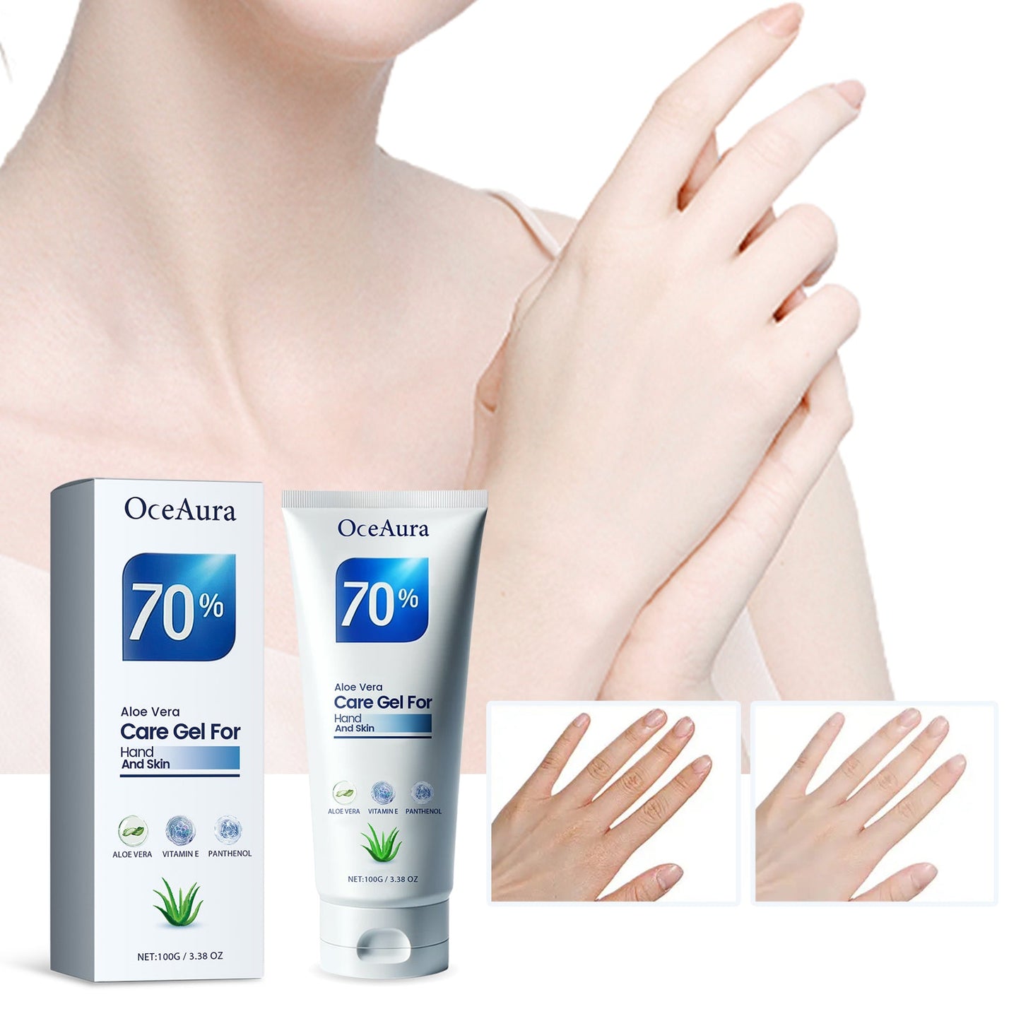 OceAura Aloe Vera Care Gel, Hydrating And Refreshing Moisturizing Cream Prevents Dryness And Cracks To Repair Hand Skin