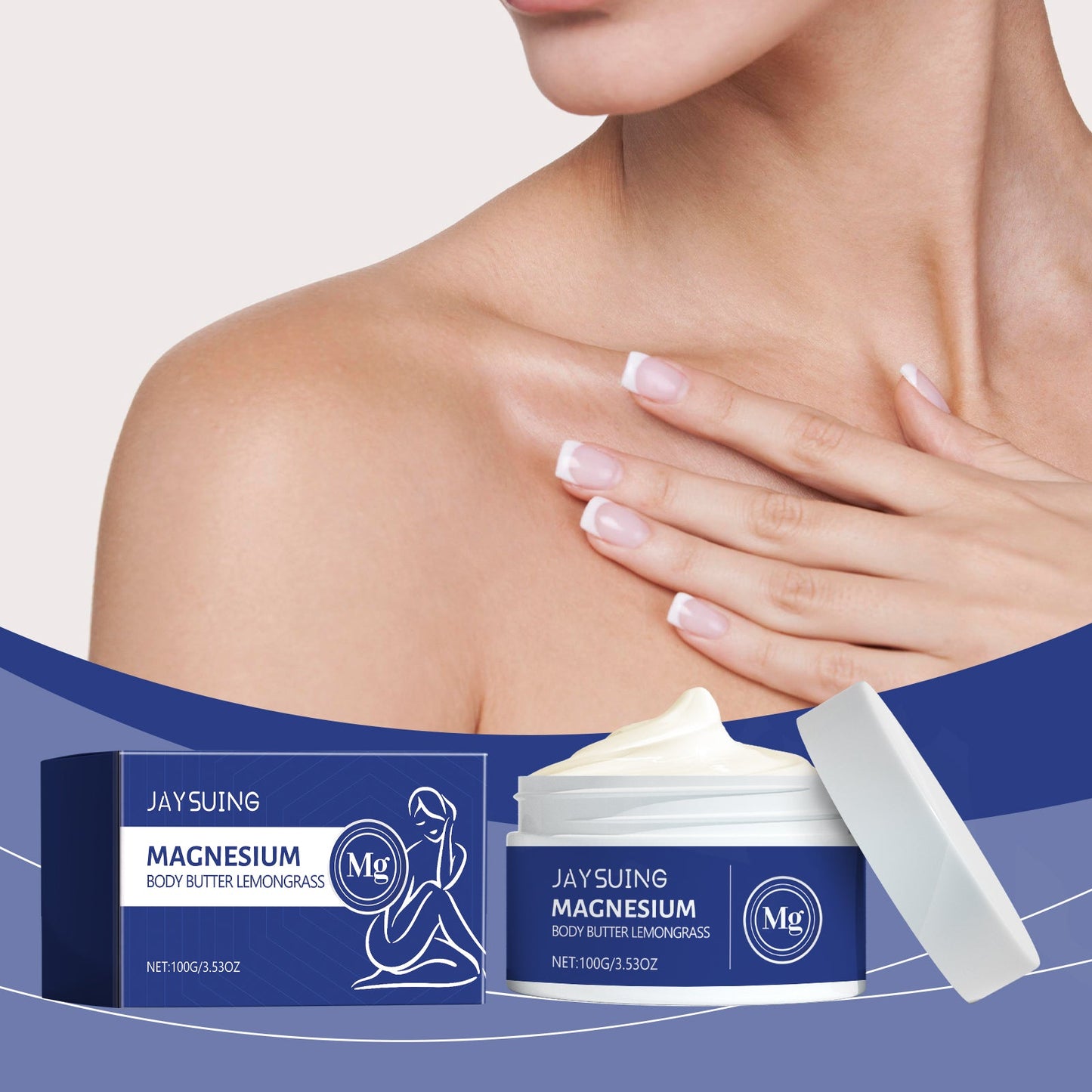 Jaysuing Lemongrass Magnesium Body Lotion Hydrating And Moisturizing Night Care Skin Body Lotion