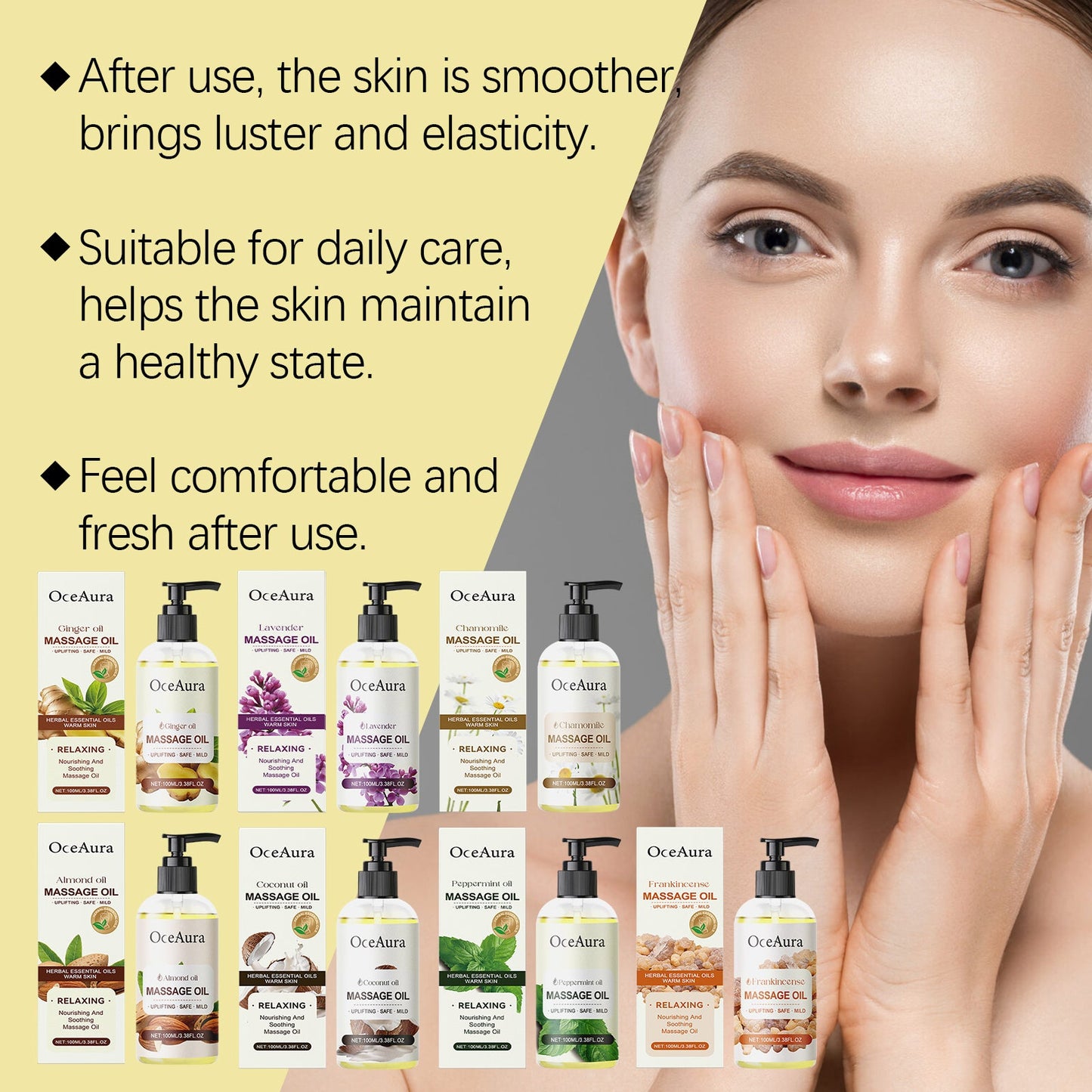 OceAura Almond Body Essential Oil Hydrating And Moisturizing Body Moisturizing Massage Essential Oil