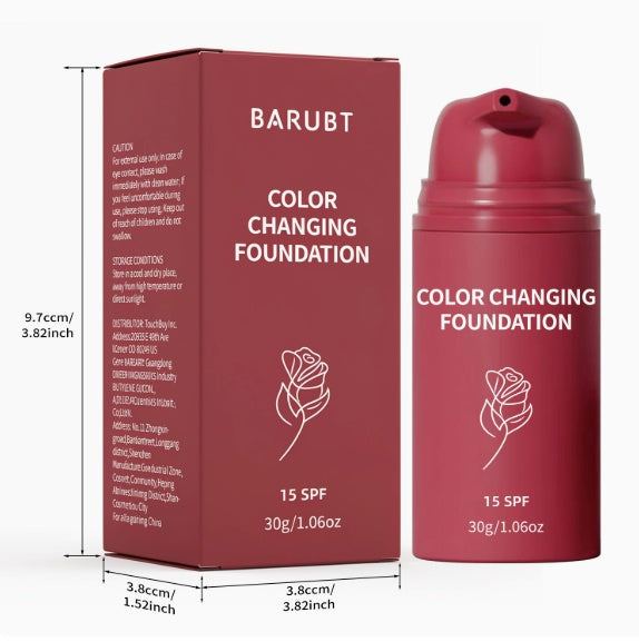 Temperature Changing Protection Foundation, Lightweight Breathable, Daily Portable Natural Base Makeup