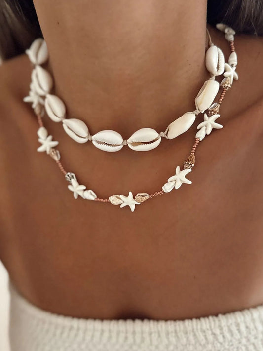 2 Piece Shell Charm Necklace