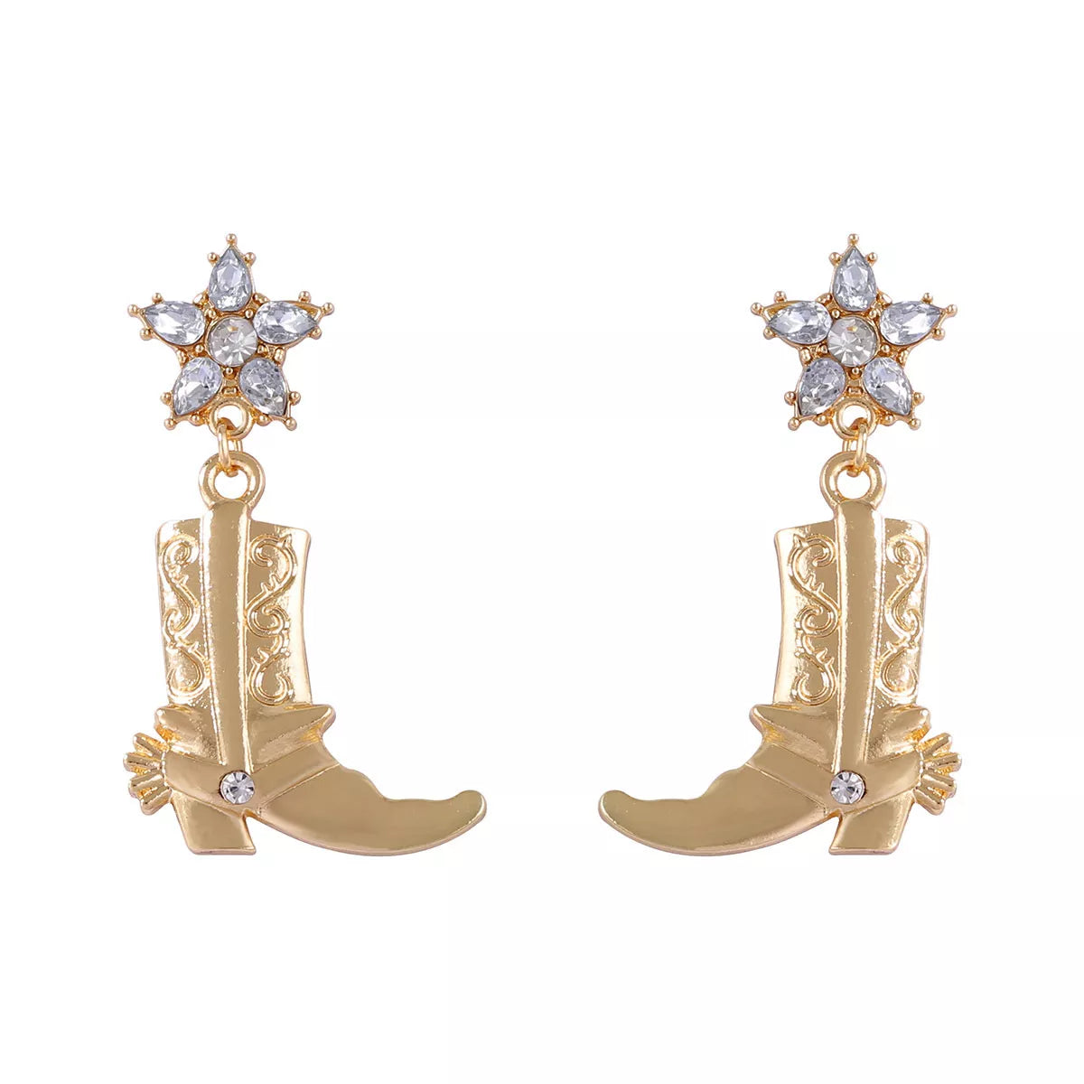 Western Style Boot Dangle Earrings