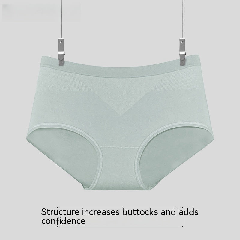 Summer High Elastic Antibacterial Women's Mid Waist Seamless Briefs Women's One-piece Seamless Silk Underwear