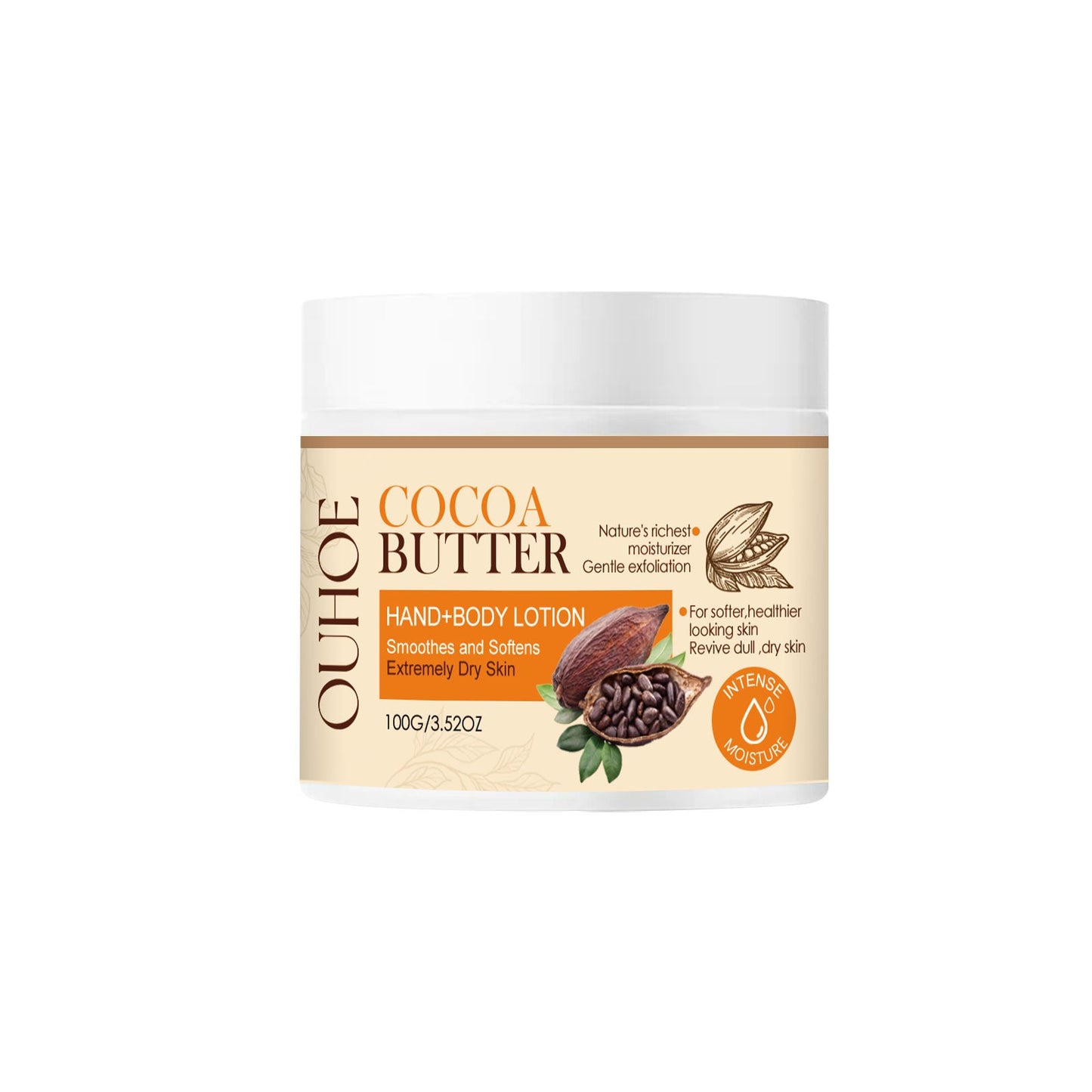 OUHOE  Cacao Body Lotion, Lightening Acne Mark Dark Hydrating Whitening Body Lotion