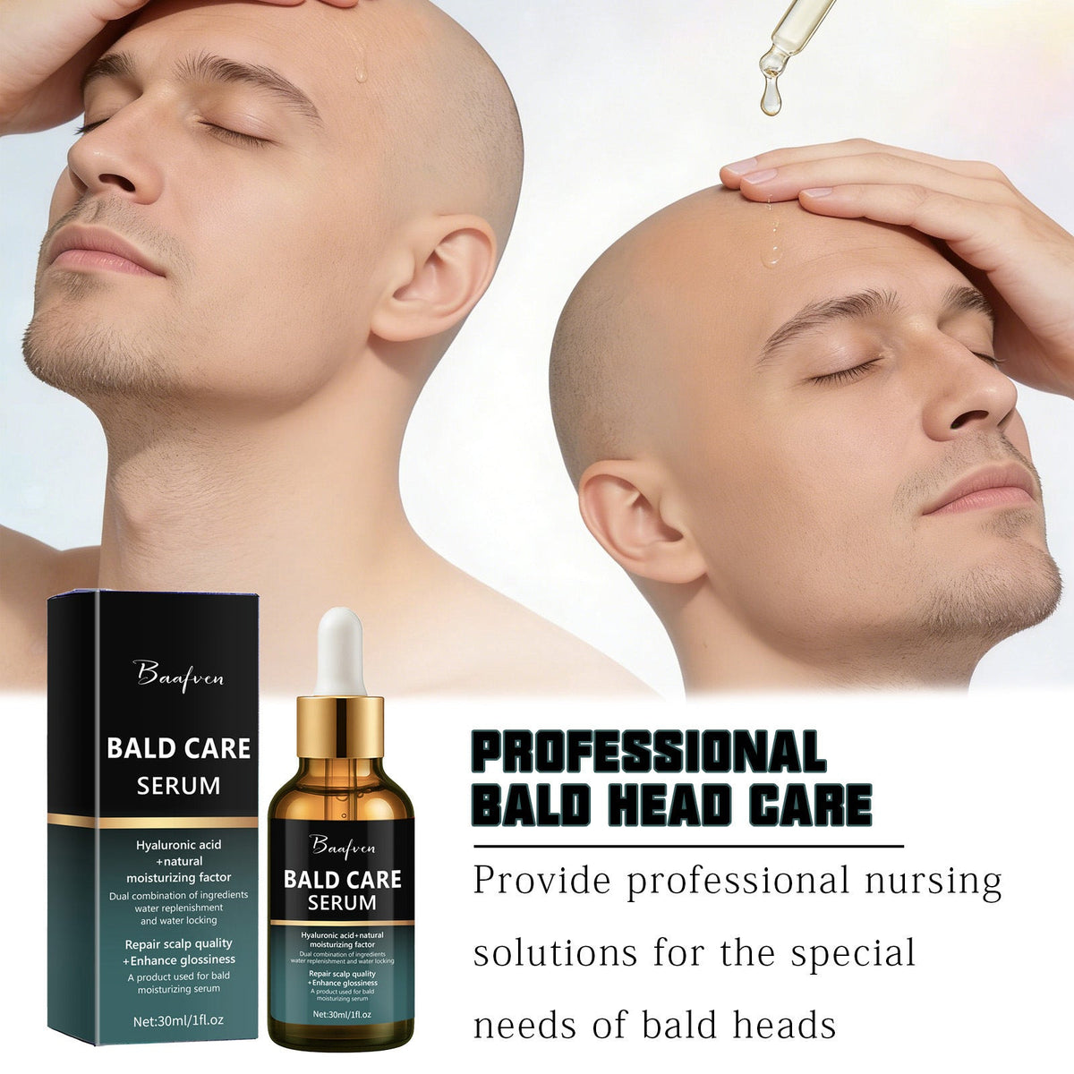 Cross-Border New Model Scalp Care Essence For Men, Moisturizing And Nourishing For Bald Heads And Shaving Skin, 30ml