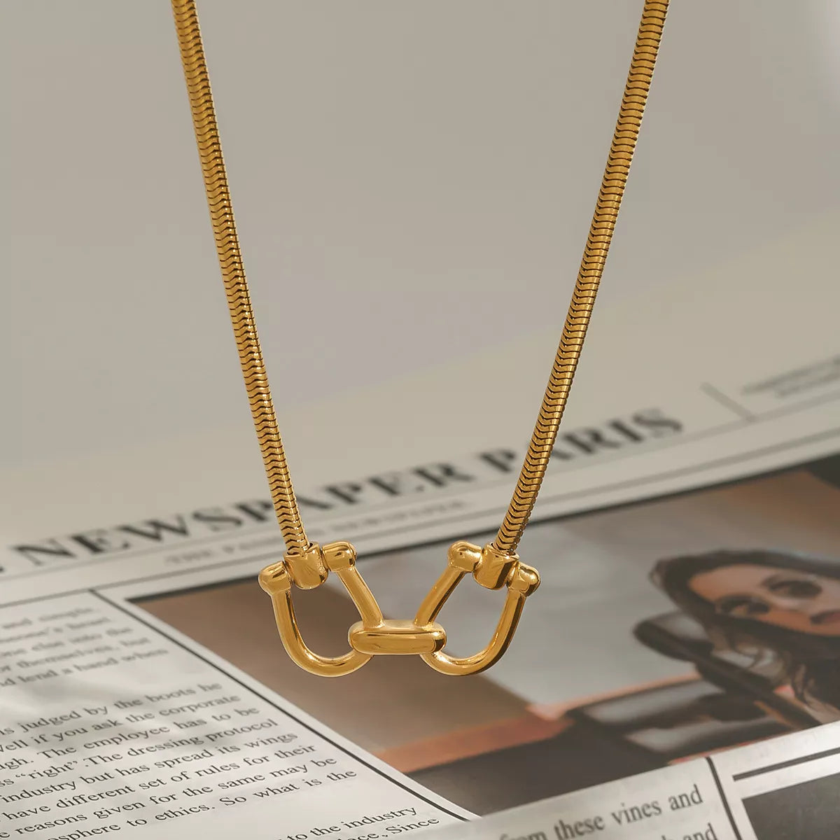 18K Gold-Plated Horseshoe Necklace