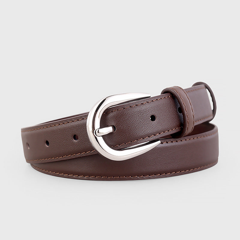 Buckle Skinny Leather Belt