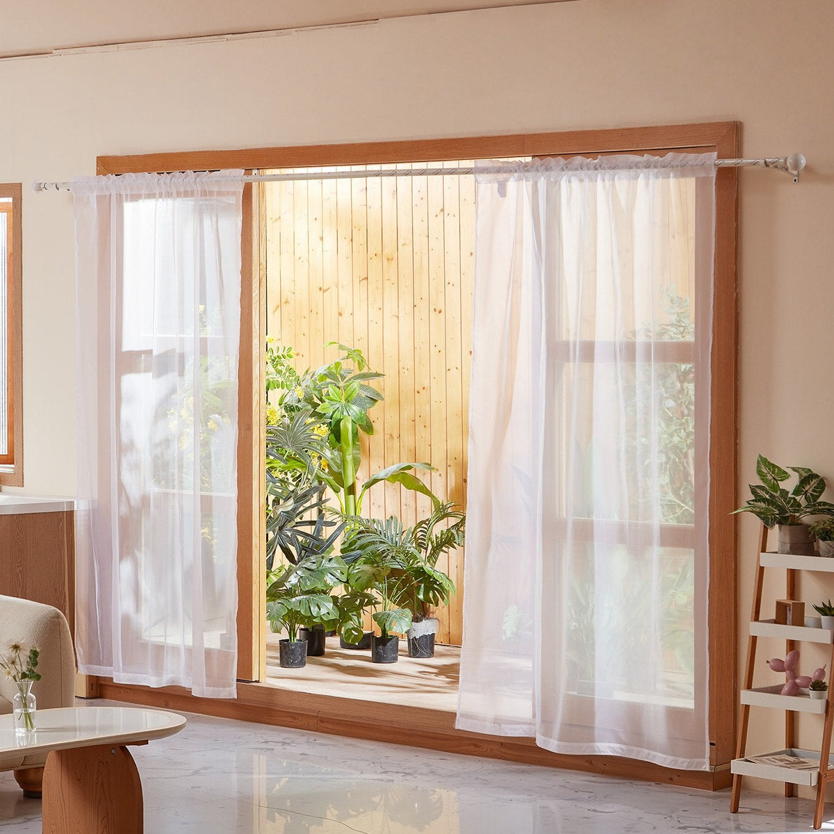 Sheer Curtains 52 W X 84 L Inches 2 Panels Window Drapes Rod Pocket Polyester