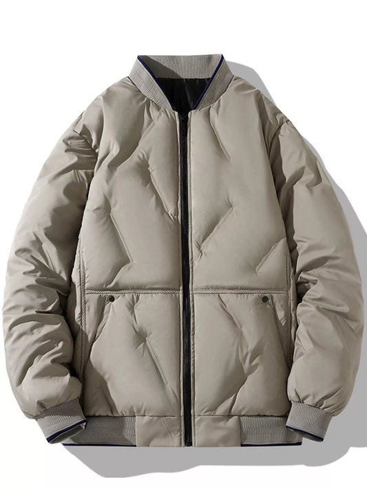 Men's Plus Size Padded Zip Up Bomber Jacket