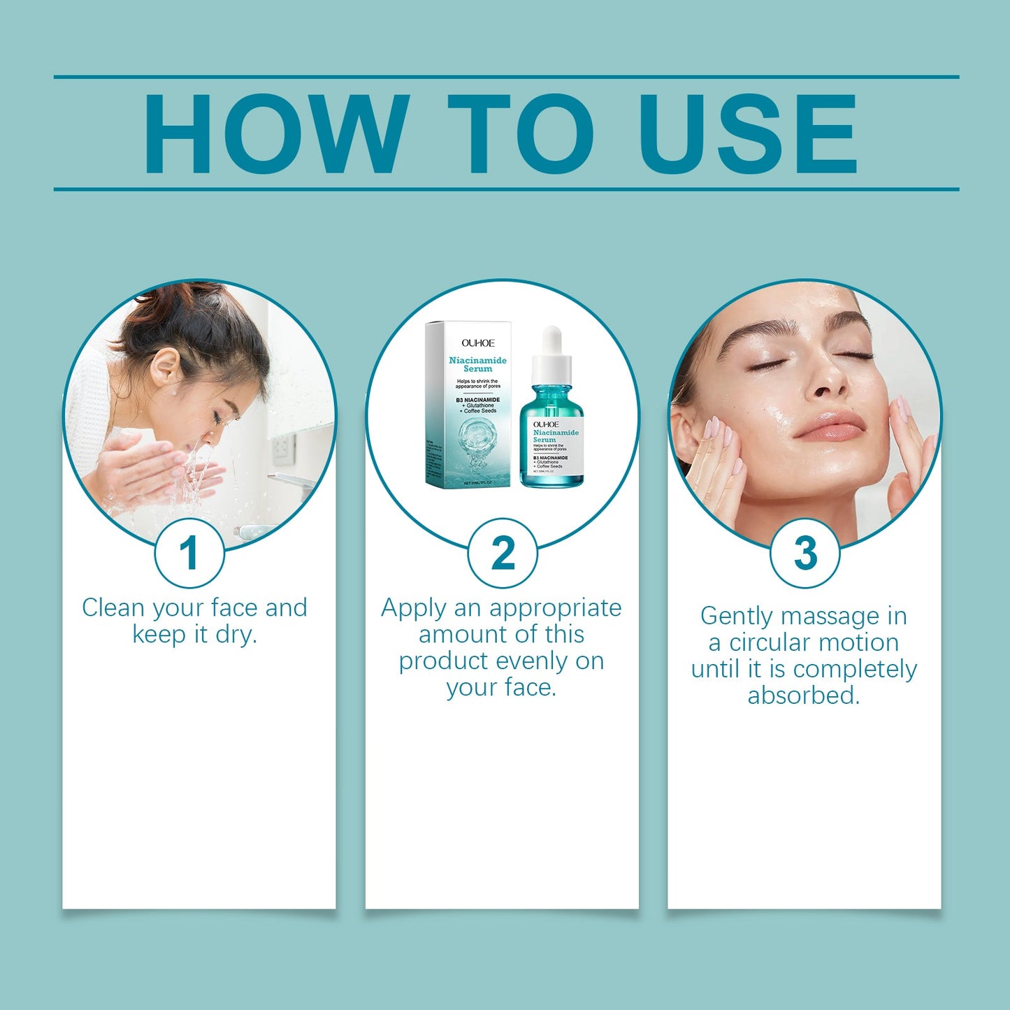 OUHOE Nicotinamide Brightening Serum, Gently Nourishing, Hydrating And Brightening Facial Skin Moisturizing And Skincare Essence