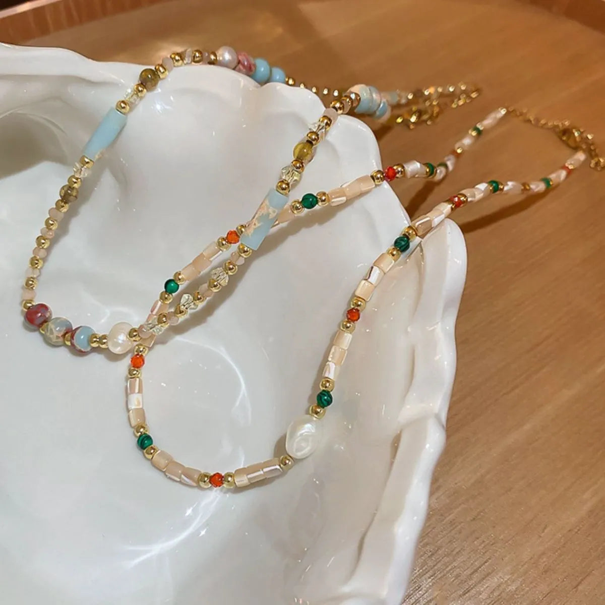 Alloy Pearl Beaded Necklace