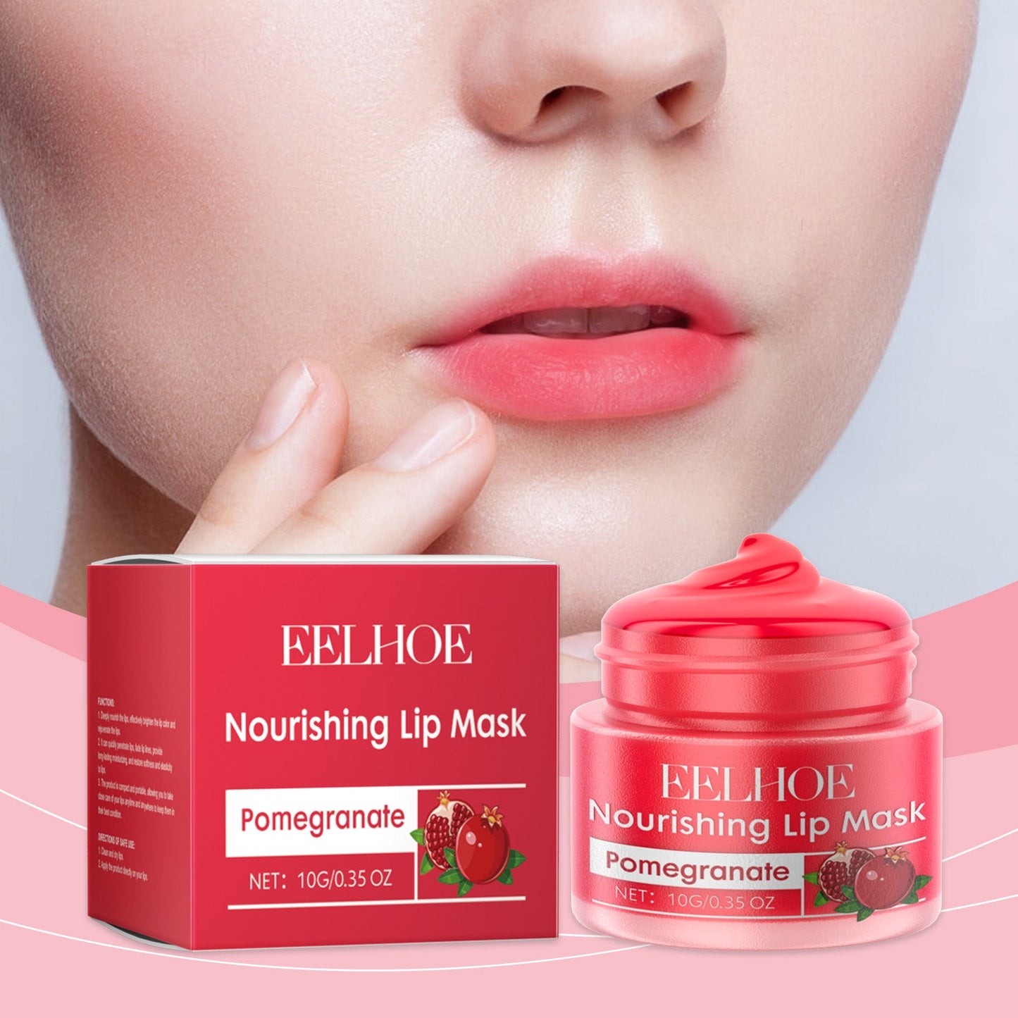EELHOE Red Pomegranate Lip Mask, Moisturizes And Moisturizes Lips