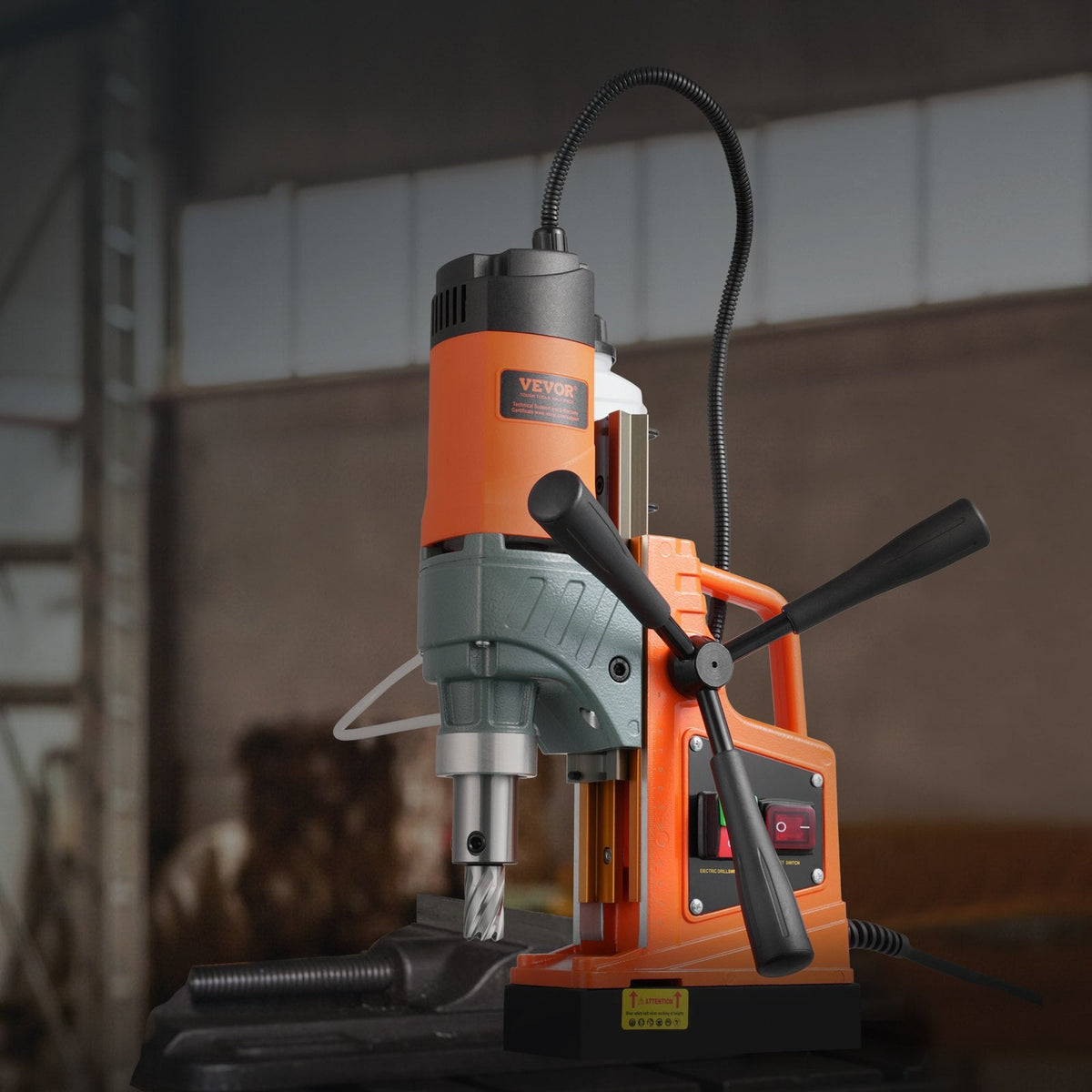 VEVOR Magnetic Drill, 1450W  Boring Diameter, 12500N 850 RPM Portable Electric Mag Drill Press, Drilling Machine For Any Surface Home Improvement Industry Railway