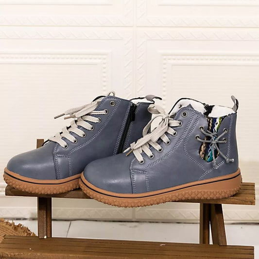 Round Toe Platform Ankle Boots