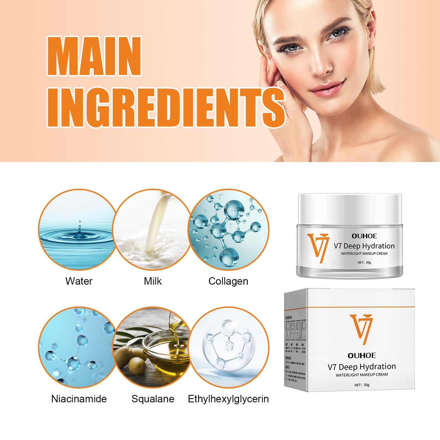 OUHOE  Moisturizing And Brightening Toning Cream, Moisturizing Face, Beauty, Rejuvenation, Moisturizing Cream, Brightening, Firming And Smoothing Cream