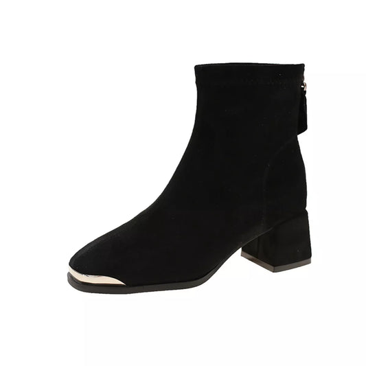 Square Toe Block Heels Boots