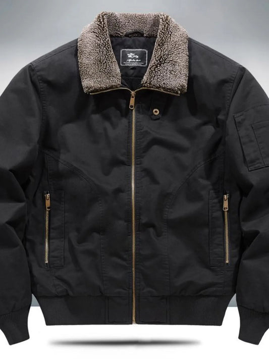Men's Plus Size Sherpa Lined Zip Up Jacket