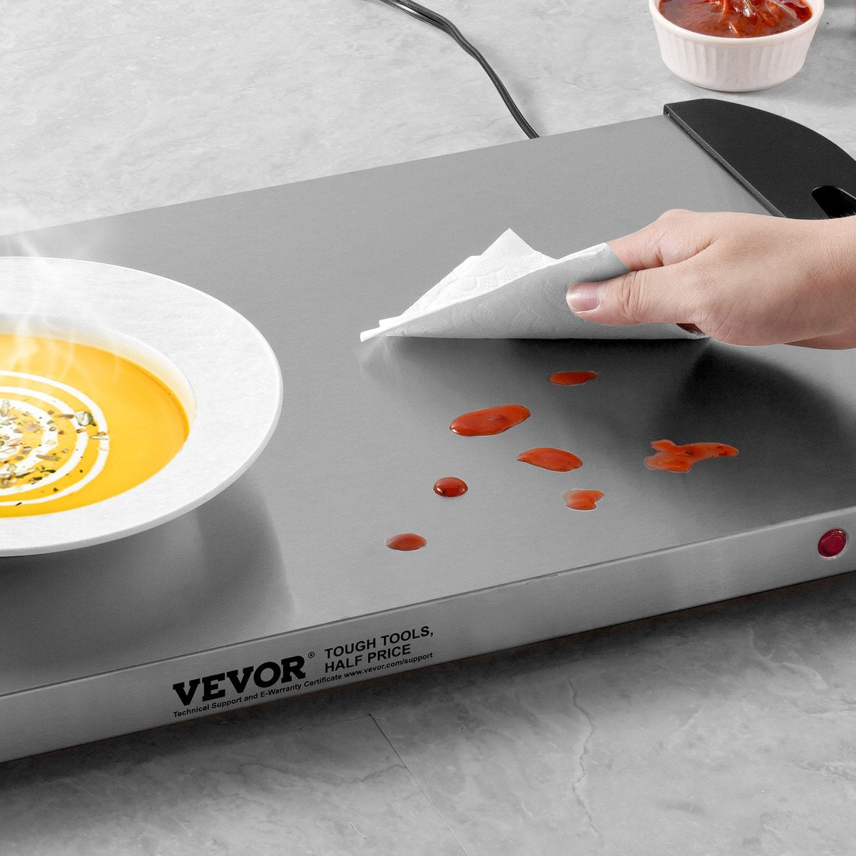 VEVOR Electric Warming Tray Buffet Food Warming  Temp Control Stainless Steel
