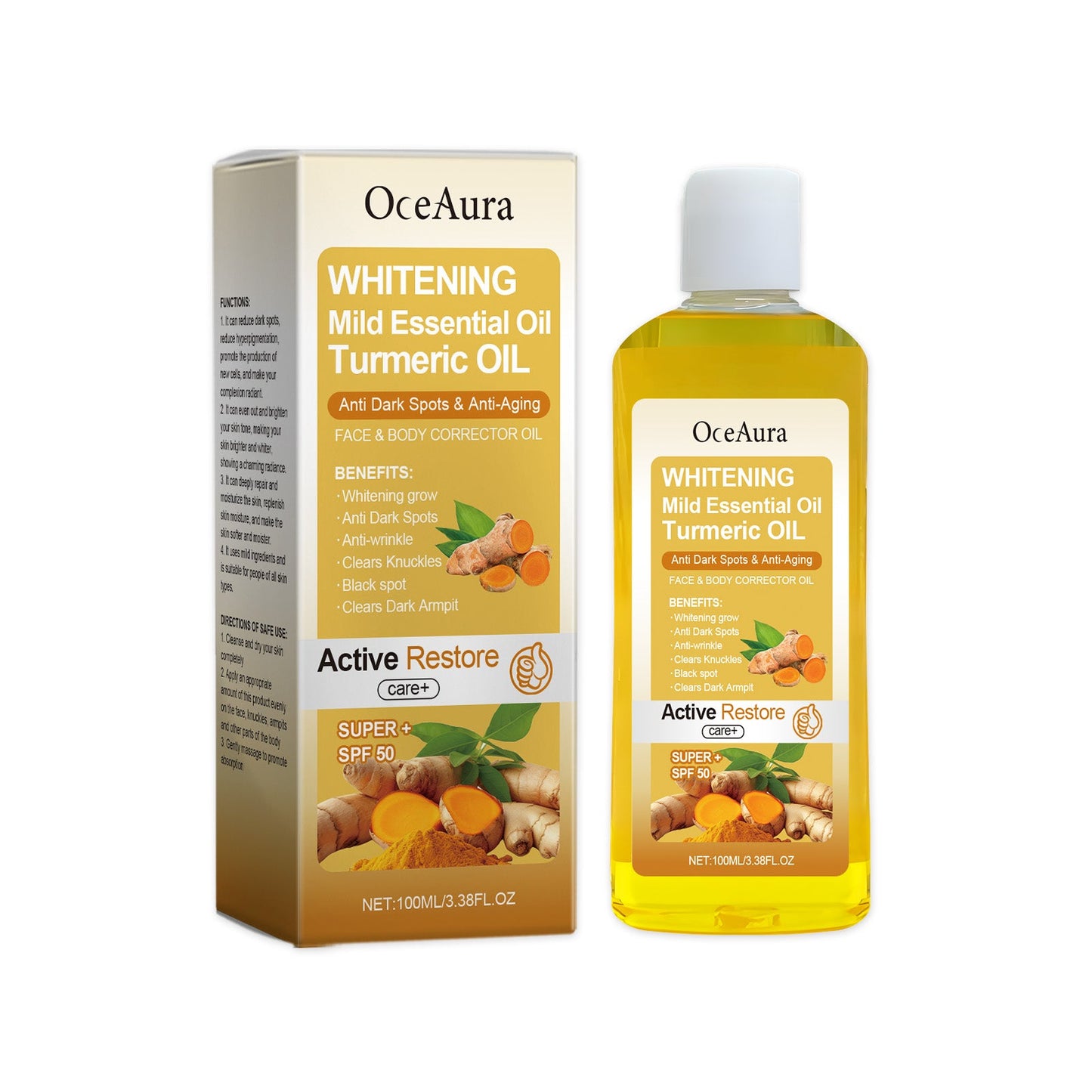 OceAura Turmeric Body Care Oil, Nourishing And Hydrating Body Care Oil For Daily Skin Care