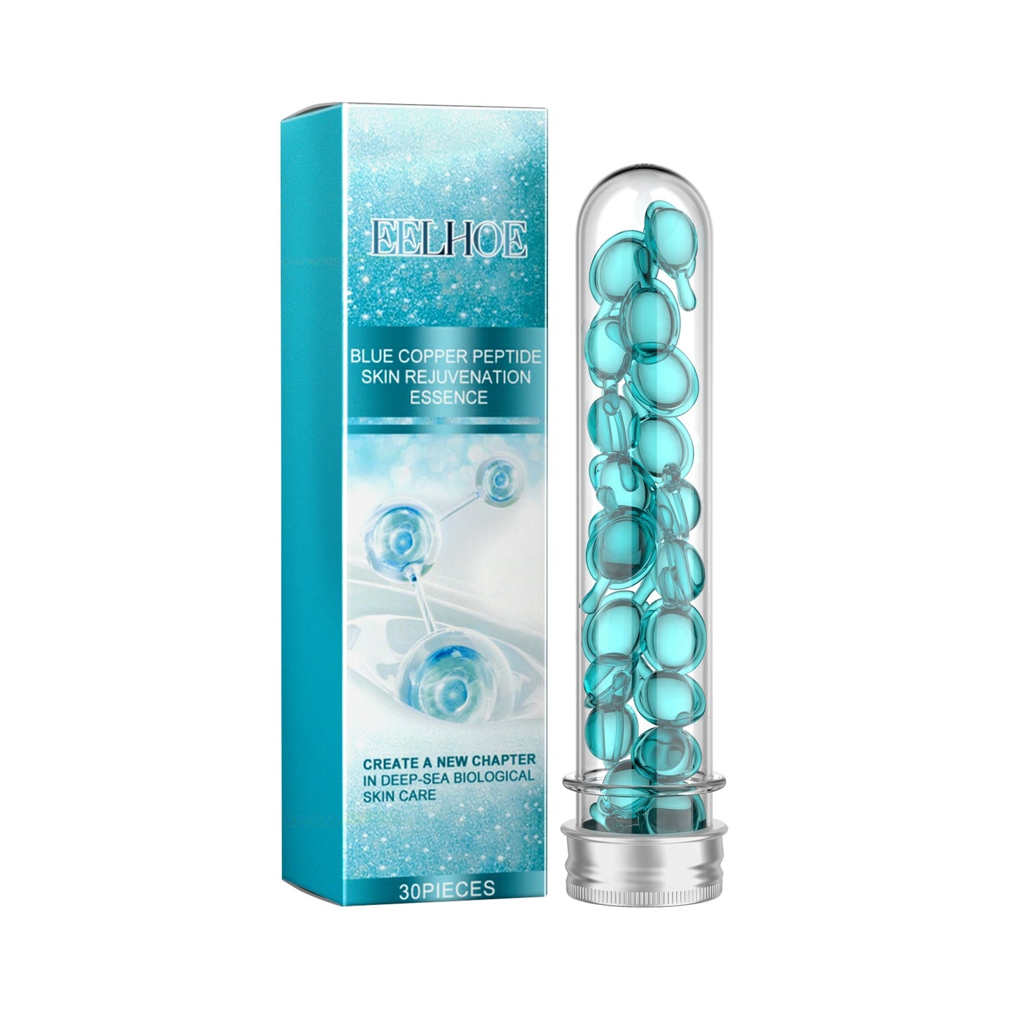 EELHOE Blue Copper Peptide Skin Rejuvenation Essence, Firming Skin Carry Bright Color Of Skin Refreshing Skin Facial Essence