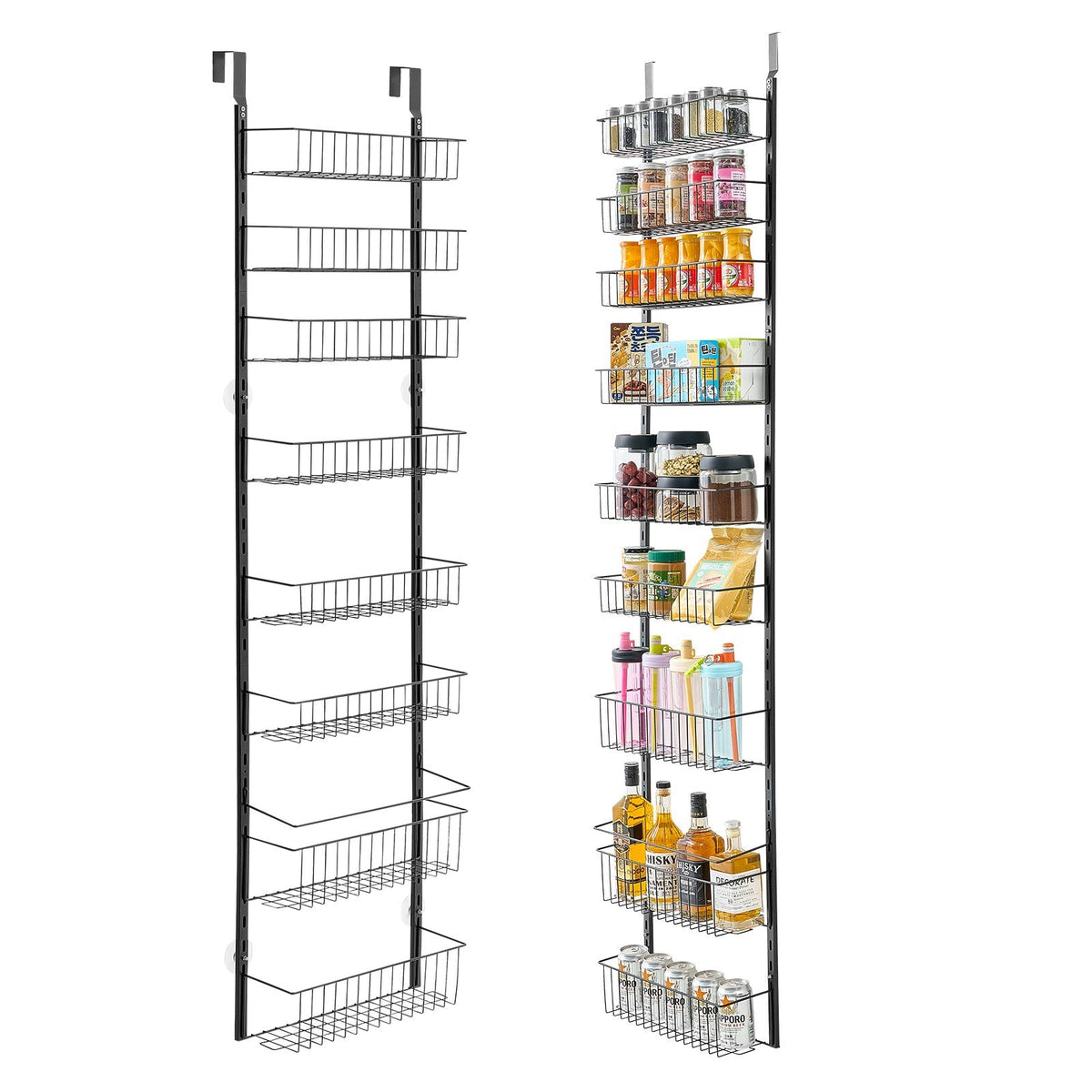 9-Tier Over The Door Pantry Organizer Hanging Storage Rack Adjustable Kitchen