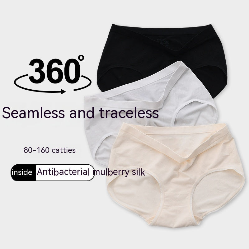 Summer High Elastic Antibacterial Women's Mid Waist Seamless Briefs Women's One-piece Seamless Silk Underwear
