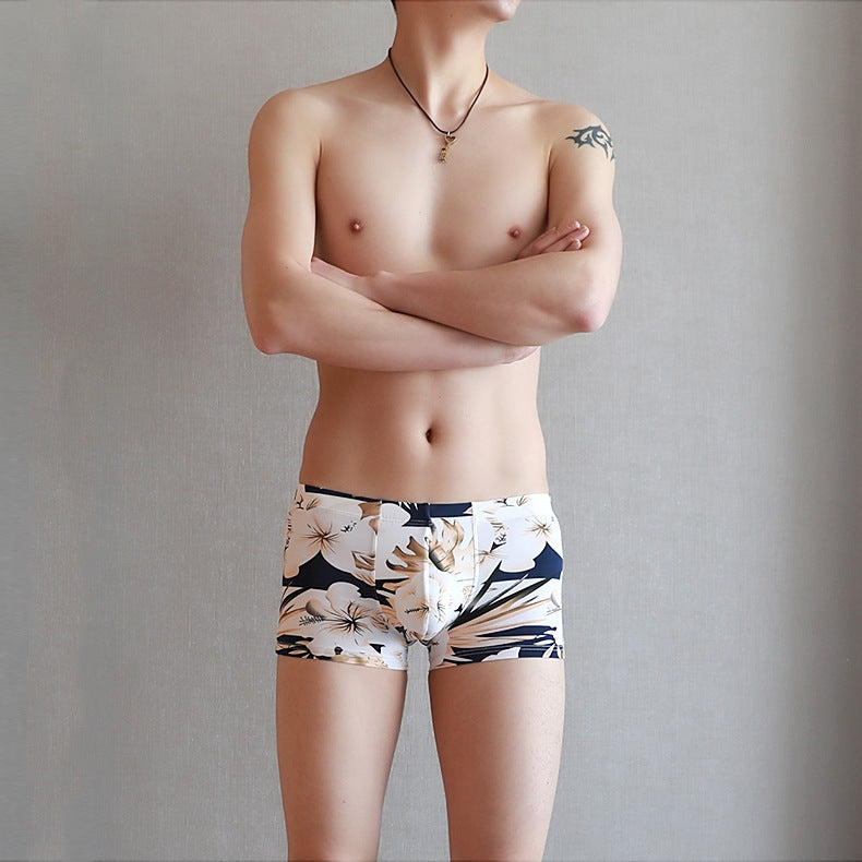 Ice Silk Cool Boxer Male Low Waist Panties