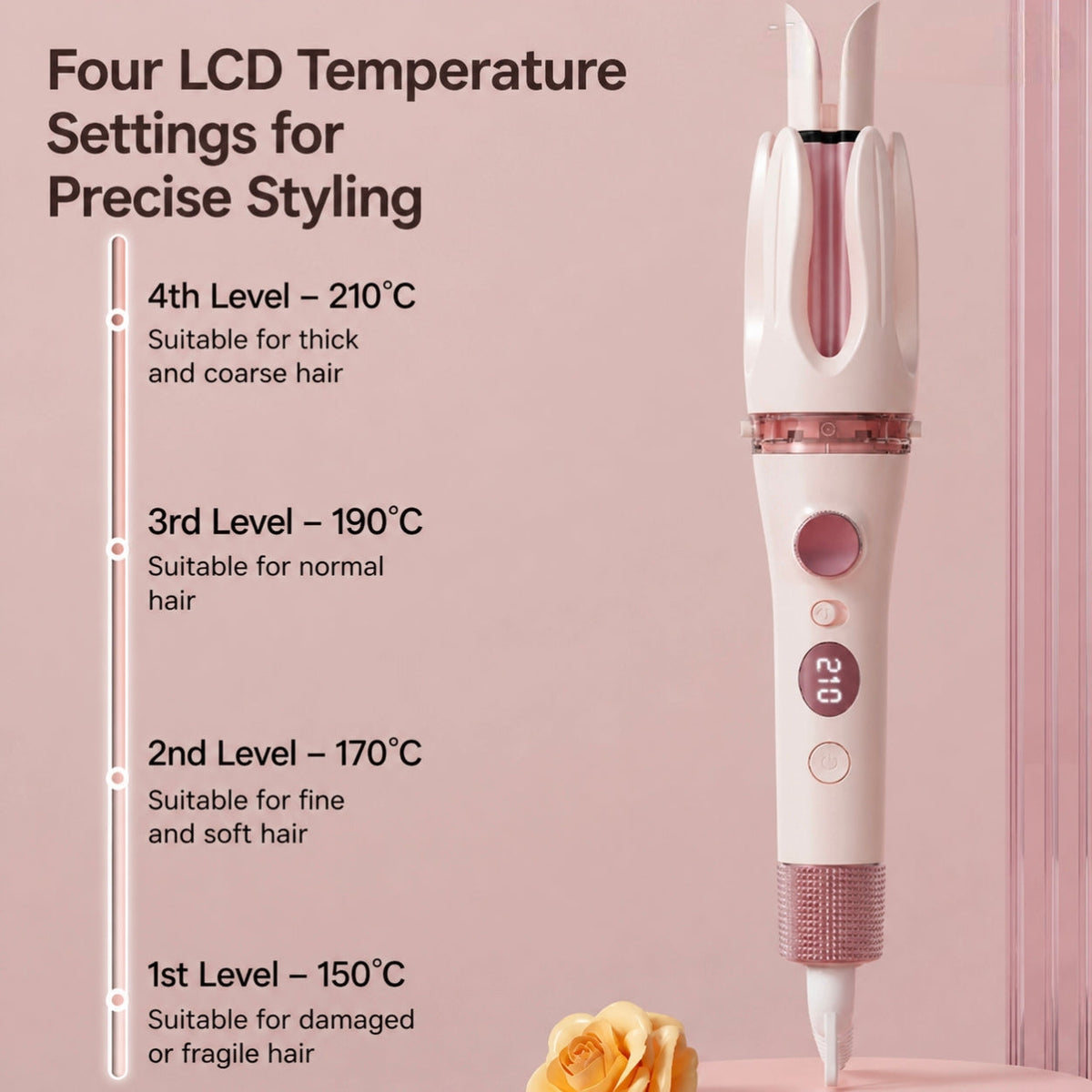 3-in-1 Hair Curler, Curling & Straightening 2-in-1, Long-Lasting Styling Tool