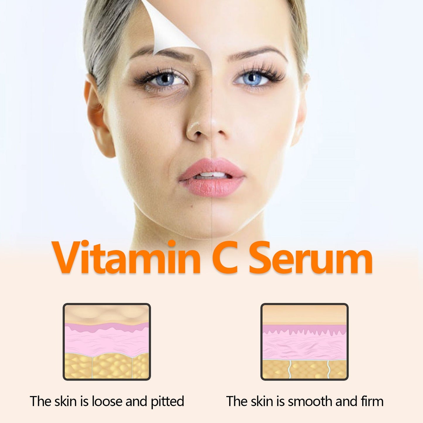 OUHOE Vitamin C Face Serum, Lighten Fine Lines And Tighten Facial Skin Anti-Aging Serum