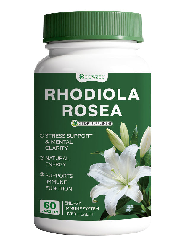 Rhodiola Rosea Capsules, Natural Stress Support & Mental Clarity Supplement, Supports Energy & Immune Function, 60 Capsules