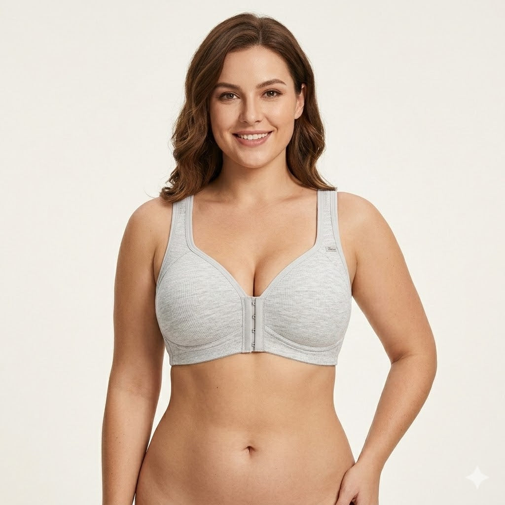 Adjustable Front Closure Push-Up Bra Wire-Free Cross-Back, Seamless & Side Support For Daily Wear, Spring-Summer ComfoMrt Breathable Everyday Breathable Everyday Womenswear Bridal Rider Basic Minimal