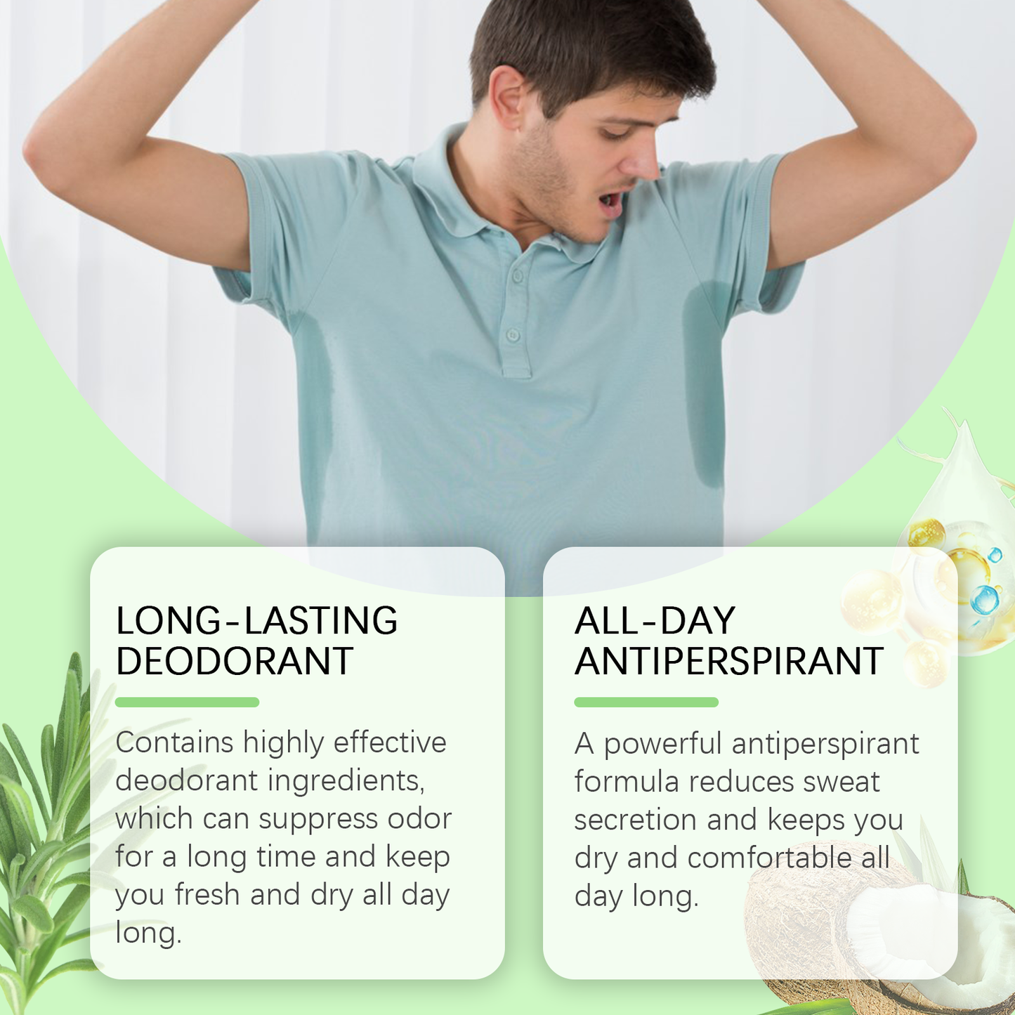 OUHOE Underarm Treatment Spray, Lasting Fragrance Improve Body Odor Underarm Odor Clean And Moisturizing Body Care