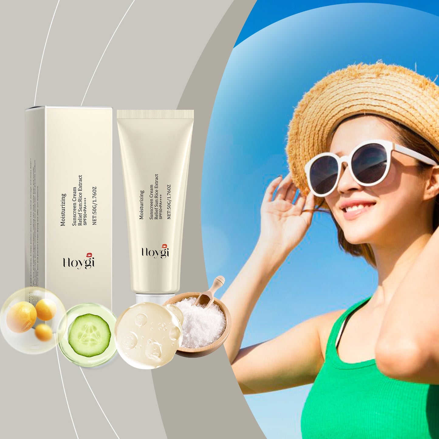 Hoygi Moisturizing Protective Cream, Summer Outdoor Uv Isolation Protection Refreshing Skin Moisturizing Protective Cream