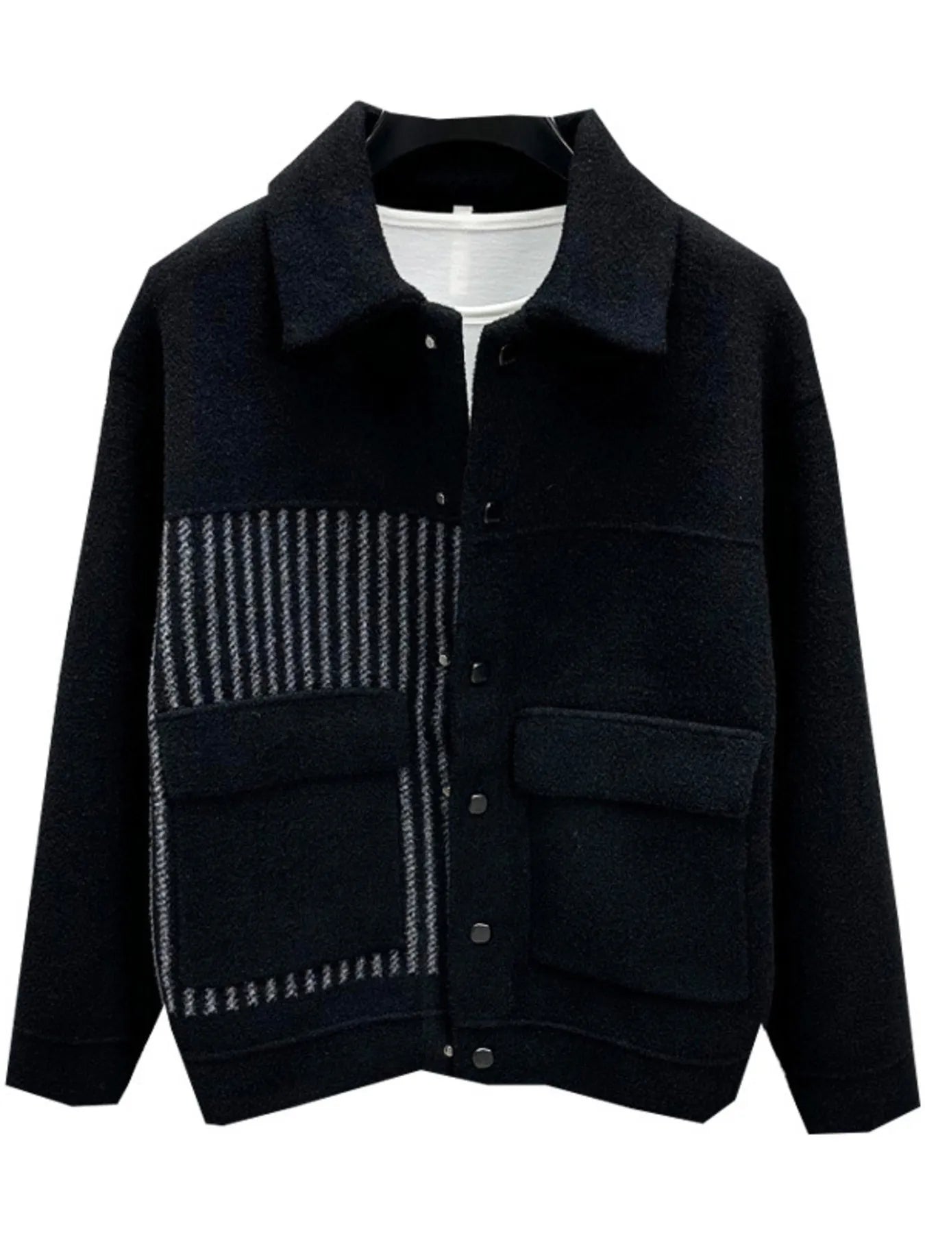 Men's Plus Size Button Up Long Sleeve Jacket