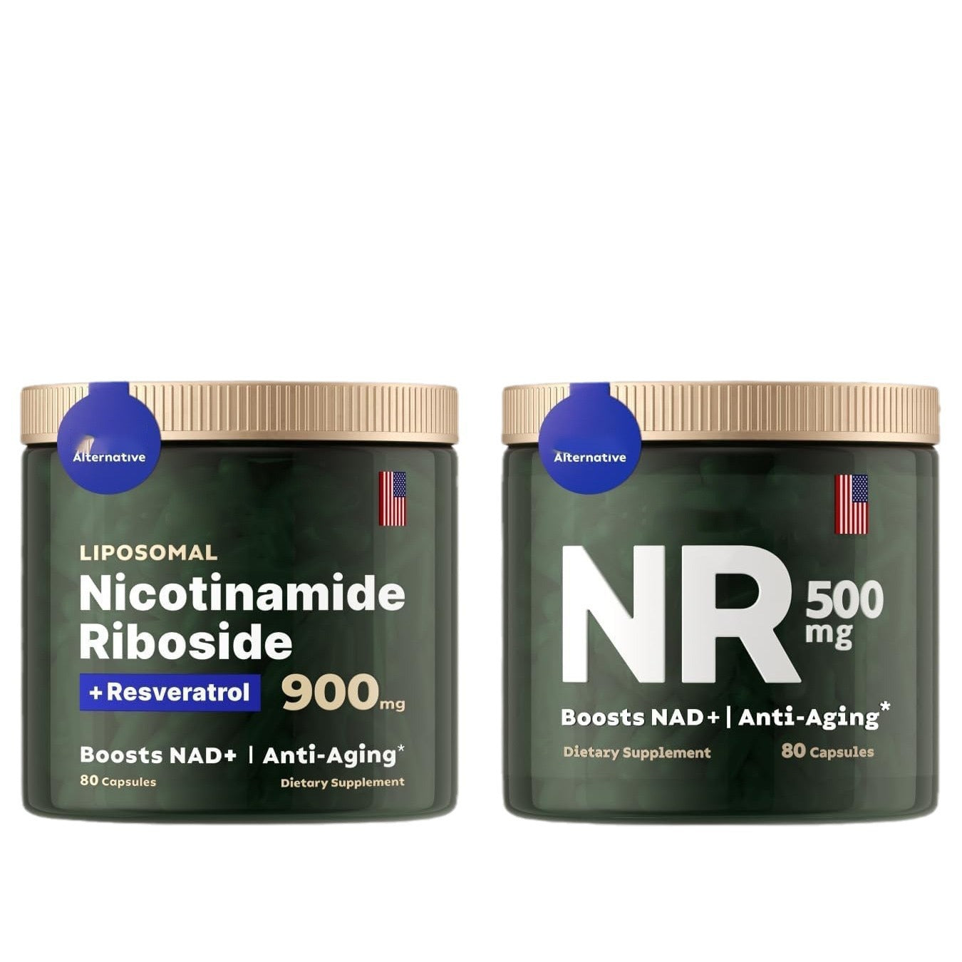 Liposomal Nicotinamide Riboside 900mg Resveratrol & Quercetin – NAD Supplement Plus for Anti Aging, Cellular Energy & Improve Health- 80 Capsules