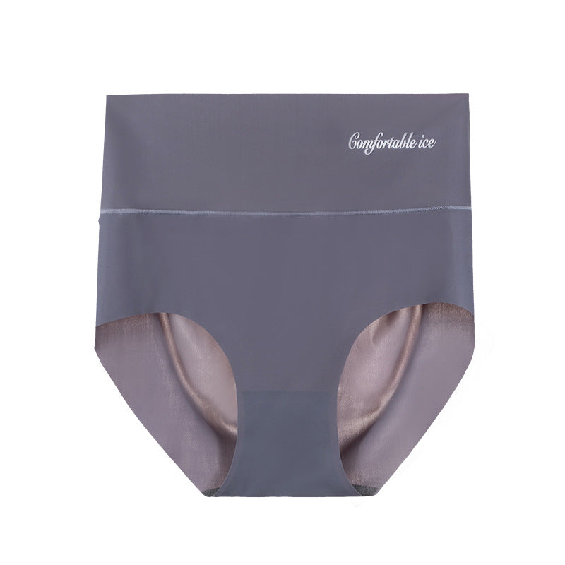 High Waist Ice Silk Seamless Belly And Hip Lift Panties